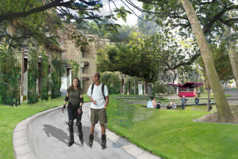 Das Projekt f�r das
                                  Studentenwohnheim Siegmunds Hof in
                                  Berlin sieht vor,den Aussenbereich
                                  besser zu nutzen, mit Wasserberg,
                                  Schwimmteich, Skatebahn und
                                  Kr�utergarten