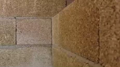 Hanfziegel 02 bilden eine Wand