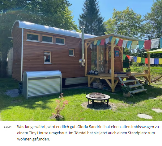Schweiz
                              T�sstal (Kanton Z�rich): Ein Imbisswagen
                              wurde zu einem Tiny House umgebaut - Frau
                              Sandrini