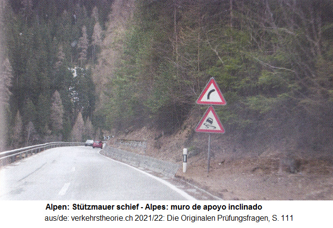 Schweizer Alpen, schiefe St�tzmauer 03