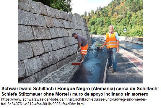Schwarzwald (Deutschland): Schiefe
                          St�tzmauer ohne M�rtel bei Schiltach