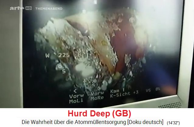 GB: Nuclear waste dumping site "Hurd
                  Deep", there is a rusted, open nuclear waste
                  barrel