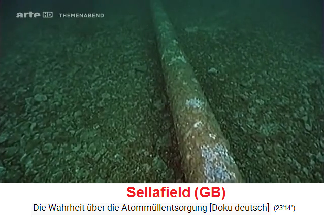 Sellafield, a water pipe on
                  the seabed with radioactive water