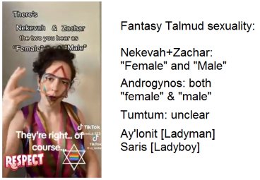 Fantasie-Talmud mit
                          LGBTQ-Woke-Wahn am 12.4.2024: Die Basis f�r
                          den Woke-LGBTQ-Wahn ist der Fantasie-Talmud,
                          der 6 Geschlechter angibt: 12.4.2024: Der
                          Fantasie-Talmud unterscheidet 6 Geschlechter -
                          die Basis f�r den Woke-LGBTQ-Wahn