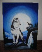 Un lobo en la luna
                      pens� que hab�a agrandado porque su sombra fue tan
                      grande en la luz de la luna...