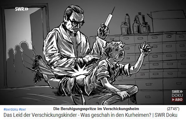 Kinderfolter
                        in Kinderkurheimen, z.B. in Bonn-Oberkassel mit
                        Beruhigungsspritzen gegen Kindern in den Arsch
                        gerammt