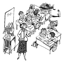 Pippi Langstrumpf in der letzten Schulbank