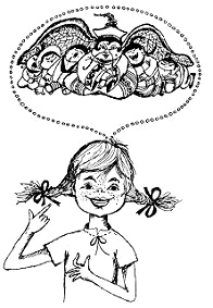 Pippi Langstrumpf erfindet eine Geschichte
                      von einem Chinesen Hai Shang mit grossen Ohren