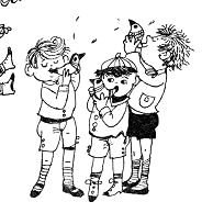 Drei Buben mit Vogelpfeifen von Pippi.