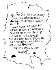 Der Text des Briefs, den Pippi Langstrumpf
                      sich selber geschrieben hat
