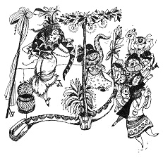 Pippi Langstrumpf bei Schlangenbeschw�rerin
                      Paula: Auch Pippi legt sich eine Schlange um den
                      Hals