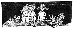 Annika und Thomas sitzen mit Pippi
                        Langstrumpf nachdenklich herum