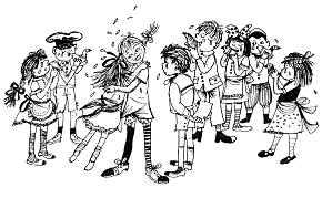 Pippi mit der weinenden Annika in den Armen