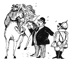 Der Polizist best�tigt dem rauchenden Bonzen,
                      dass Pippi Langstrumpf die Hausbesitzerin ist.