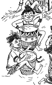 Taka-Tuka-Land-Konzert bei Sonnenuntergang:
                      Trommlerinnen