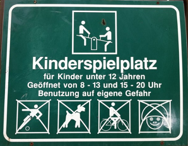 Playground shield 01 with logos in Bodman
                          near Ueberlingen in South Germany