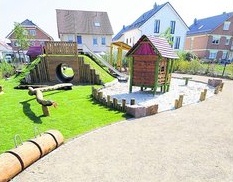 Playground without trees and without
                              shadow in Egelsbach, Germany