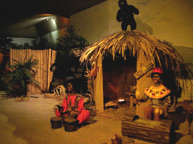 Theme railway in
                              Ibbenbren 04, scenery with drummers from
                              Africa