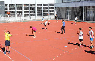 Campo
                          combinado en rojo en Neuheim en el cant�n de
                          Zug, Suiza