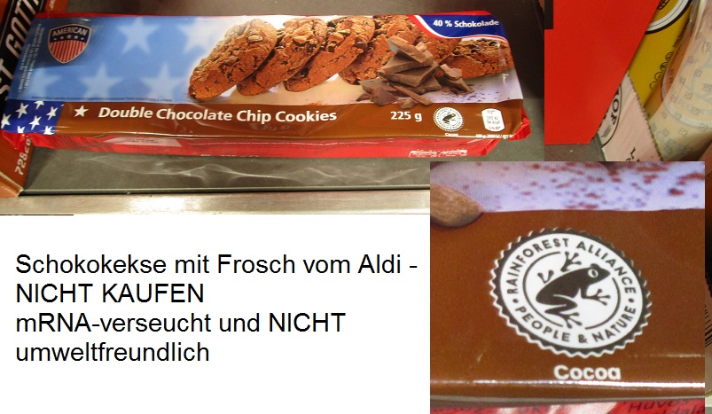 Aldi Schweiz 4.7.2023: Der
                                Scheiss-Frosch ist auf meinen Keksen
                                drauf