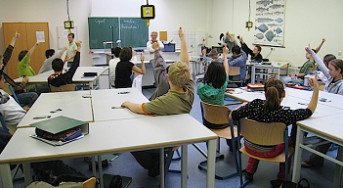 School class in group
                  formation