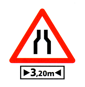 Verkehrszeichen Achtung Engpass