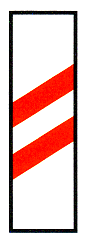 Verkehrszeichen: Gefahrsignal Achtung
                      Bahnübergang, Distanzbalken 2/3 der Strecke