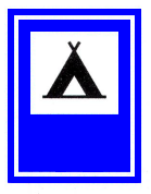 Verkehrszeichen: Hinweistafel Zeltplatz