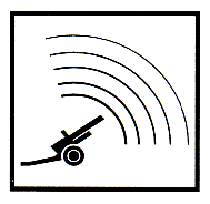 Verkehrszeichen: Hinweistafel Achtung
                      Schiessl�rm durch grosse Kanonen m�glich