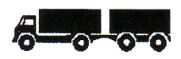 Verkehrszeichen: Symbol Lastwagen mit
                      Anhänger