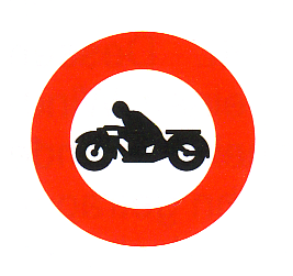 Verkehrszeichen: Vorschriftssignal Verbot für
                      Motorrad, Töff