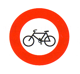 Verkehrszeichen: Vorschriftssignal Verbot
                          für Velo / Fahrrad und Motorfahrrad / Mofa /
                          Moped