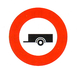 Verkehrszeichen: Vorschriftssignal Verbot für
                      Anhänger