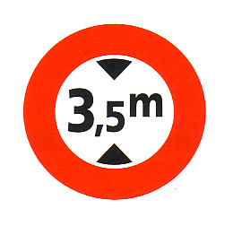 Verkehrszeichen: Vorschriftssignal maximale
                      Höhe