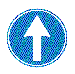 Verkehrszeichen: Vorschriftssignal
                      verpflichtendes Geradeausfahren