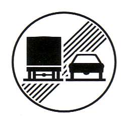 Verkehrszeichen: Vorschriftssignal
                      Überholverbot für Lastwagen aufgehoben