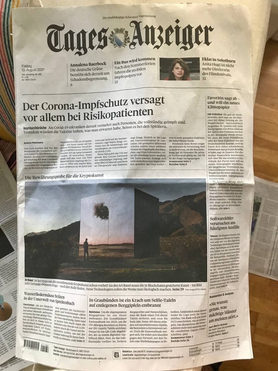 Wahrheitsbericht vom Tagi
                    14.8.2021: Der Corona-Impfschutz versagt vor allem
                    bei Risikopatienten