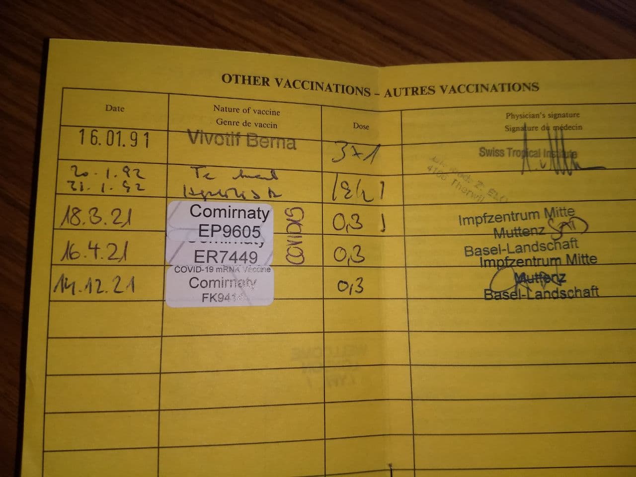 Basel-Land 12.1.2022: GENimpfpass mit
3mal Todesspritze Pfizer Basel-Land
12.1.2022: GENimpfpass mit 3mal Todesspritze
Pfizer