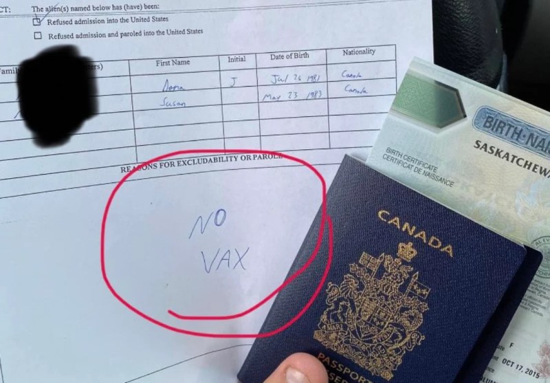 "USA" blockiert die Einreise von
UNgeimpftem Kanadier "USA"
blockiert die Einreise von UNgeimpftem Kanadier