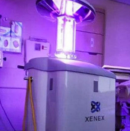 Ebola germs can be
                    eliminated by Xenex ultraviolet robot - with a
                    certain frequency of UV light within 2 minutes