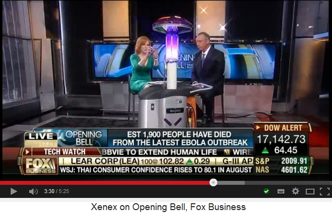 Xenex ultraviolet light disinfection robot with
              demonstration light 01