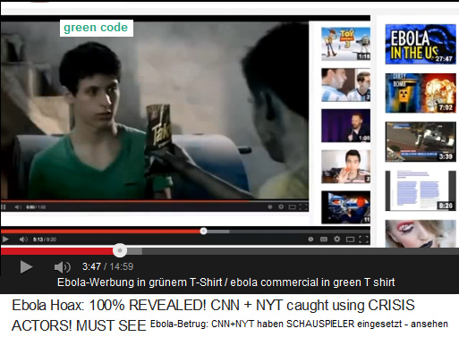 Ebola-Werbefilm
                            mit einer Person in einem gr�nen T-Shirt