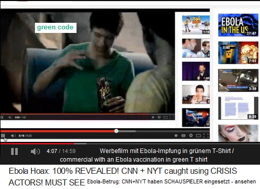 Ein Werbefilm
                            zeigt, wie ein Bub in einem gr�nen T-Shirt
                            eine Ebola-Impfung einnimmt