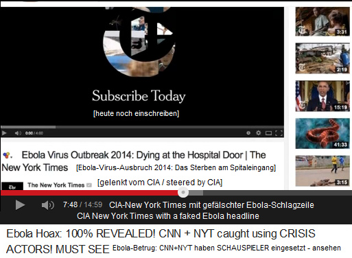 Die CIA-New York
                            Times mit der gef�lschten Ebola-Schlagzeile