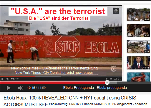 Das F�lscher-Video der CIA-New York
                            Times zeigt die Ebola-Propaganda "Stopp
                            Ebola" in Monrovia