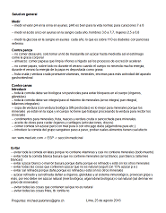 Hoja medicinal alimentario: medir, panza y canas