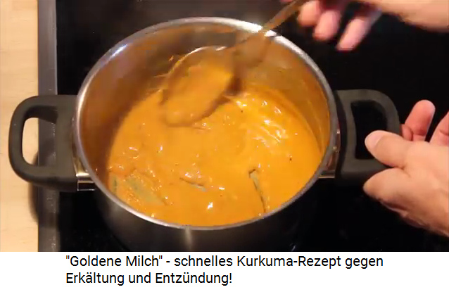 Kurkumapaste; aus dem Video:
                "Goldene Milch" - schnelles Kurkuma-Rezept
                gegen Erk�ltung und Entz�ndung!