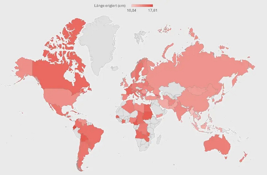 Weltkarte mit Penisl�ngen je nach Land 03