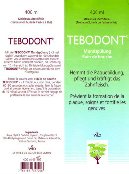 Tebodont-Mundsp�lung, Verpackung, deutsch
                          und franz�sisch