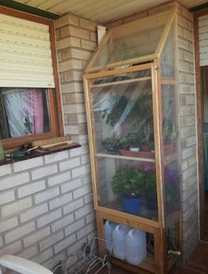 Mini-Treibhaus an Hauswand